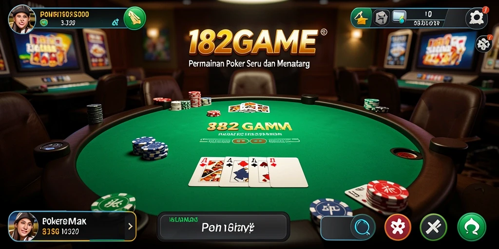 Screenshot utama 182GAME yang menunjukkan aksi intens dalam permainan Poker.