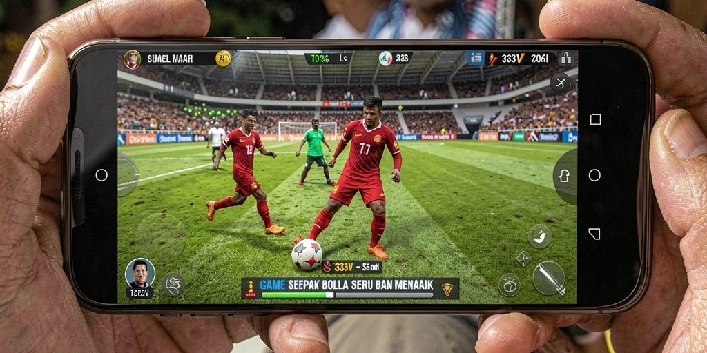 Tampilan gameplay menarik dari 333V dengan aksi sepak bola yang seru.