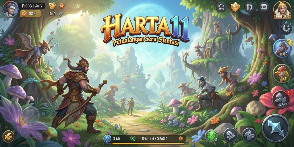 Screenshot gameplay HARTA11 menunjukkan petualangan mendebarkan di dunia fantasi.