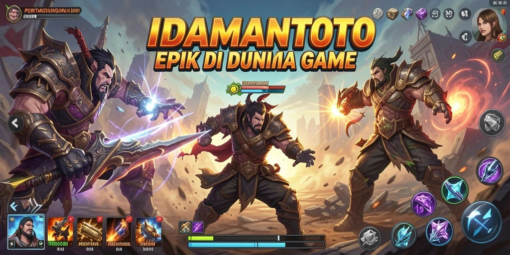 Tampilan gameplay yang penuh aksi dalam IDAMANTOTO.