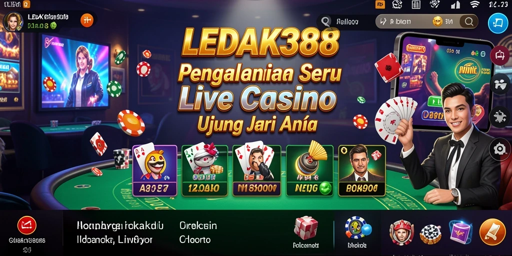 Screenshot LEDAK388 menampilkan dealer langsung dalam permainan kasino yang menarik.