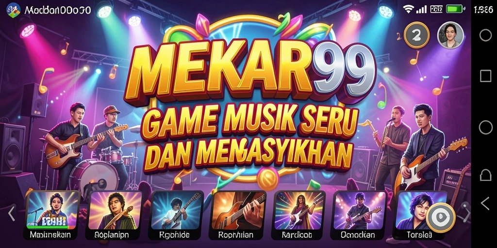 Tampilan gameplay MEKAR99 dengan alunan musik yang seru.