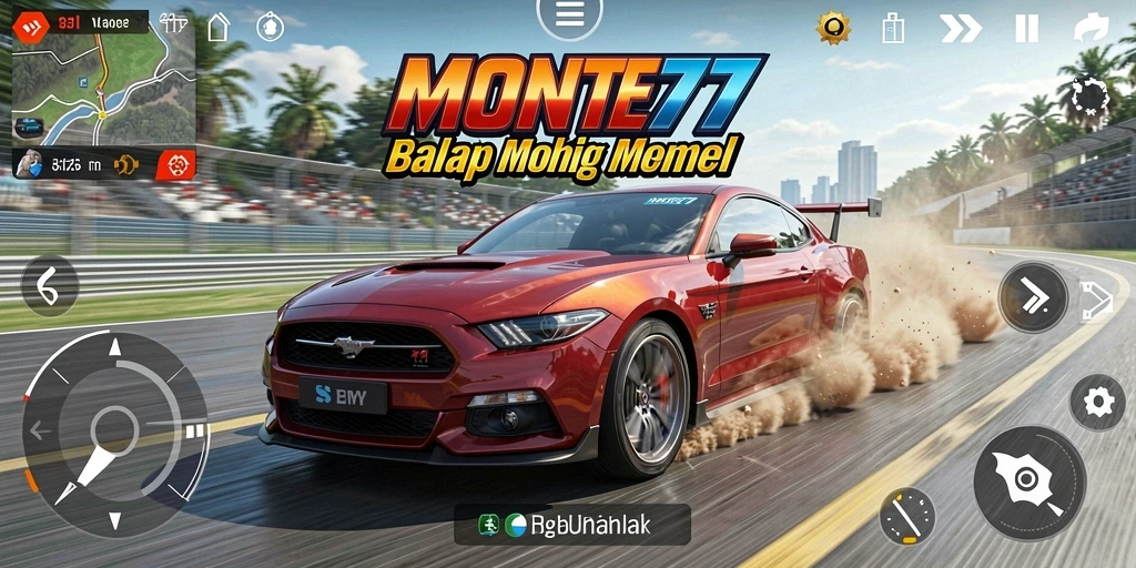 Gameplay menarik dari MONTE77 menunjukkan balapan yang intens.