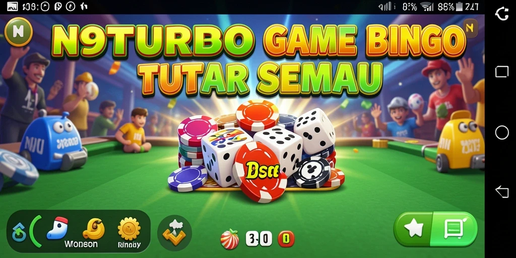 Tampilan gameplay seru di N9TURBO dengan semua fitur Bingo.