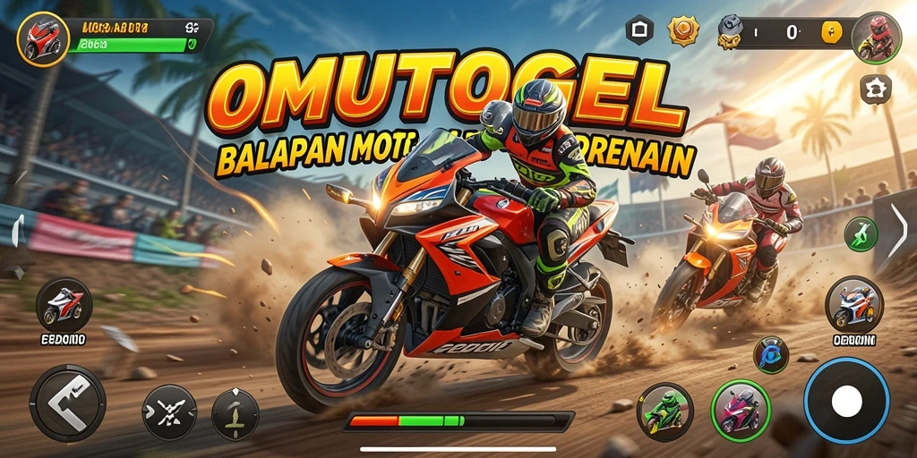 Gameplay seru balapan motor di OMUTOGEL.