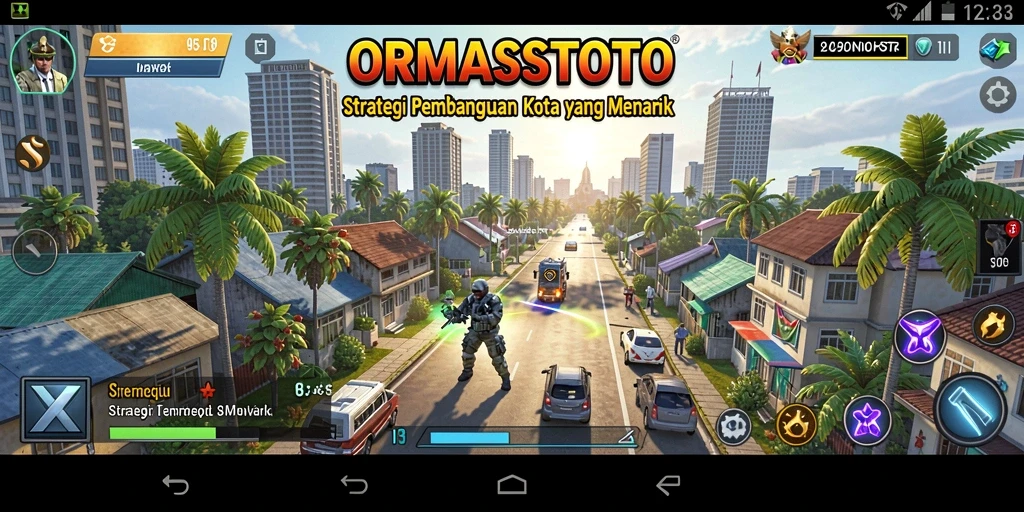 Tampilan gameplay ORMASSTOTO yang memukau dengan pembangunan kota yang dinamis.