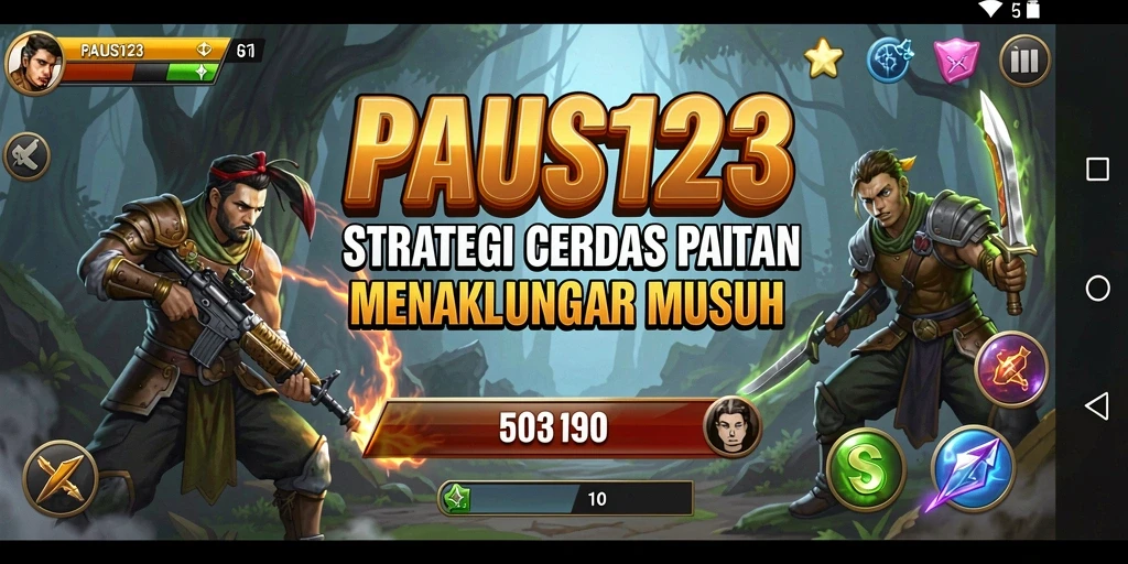 Tangkapan layar gameplay PAUS123 menampilkan aksi strategi yang menegangkan.