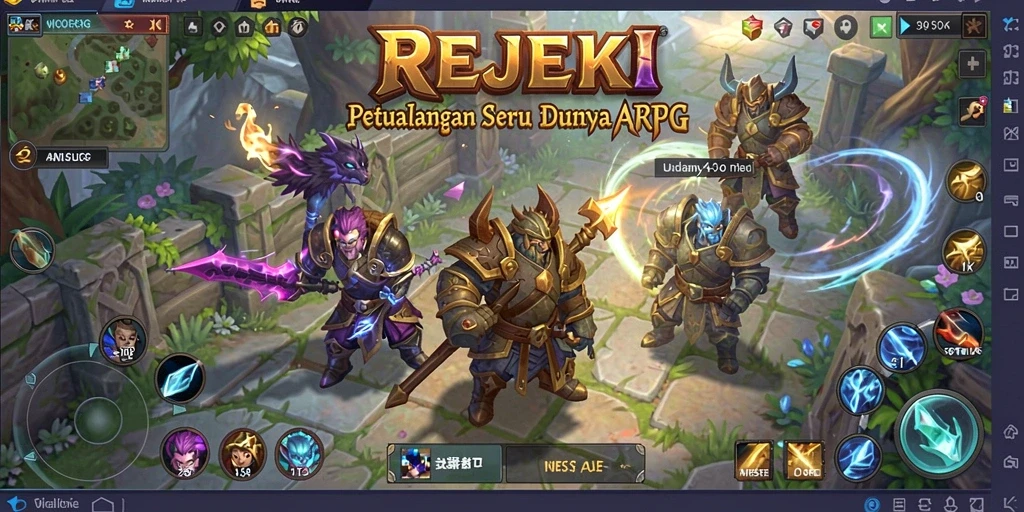 Tampilan aksi seru dalam gameplay ARPG REJEKI.