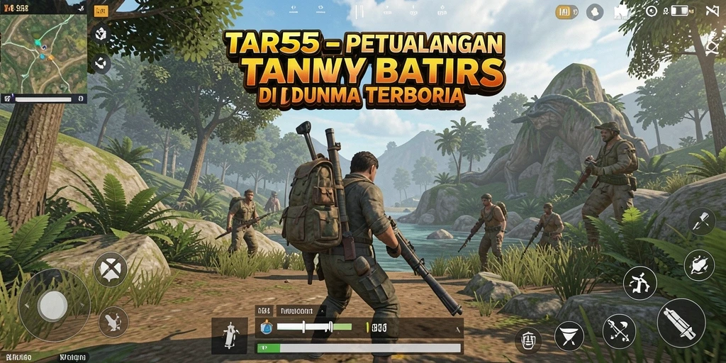 Screenshot permainan TAR555 menunjukkan petualangan epik di dunia terbuka.