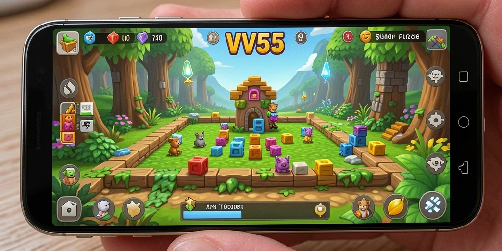 Tangkapan layar VV55 menampilkan gameplay Puzzle yang mengasyikkan.